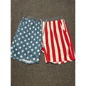 Burlebo lined shorts mens swimming outdoors fishing usa flag american read